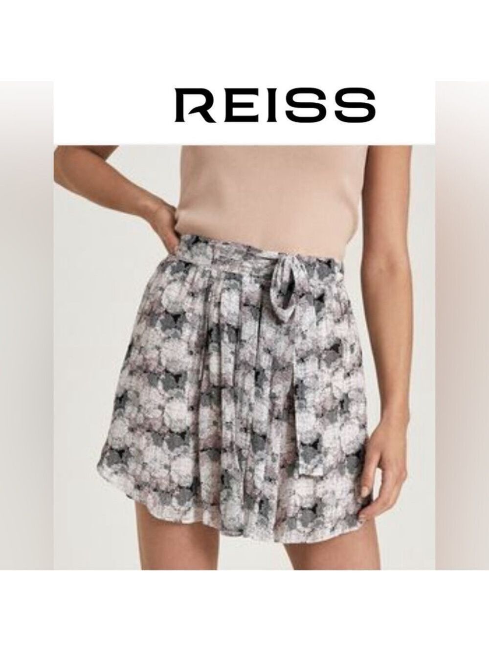 NWT Reiss ‘Jonah’ Circle Pink Printed Flip Mini Skirt